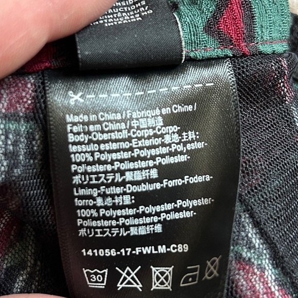 Scotch & Soda Floral Mid Rise A-Line Pleated Black Red Midi Skirt Size XS - Picture 7 of 14